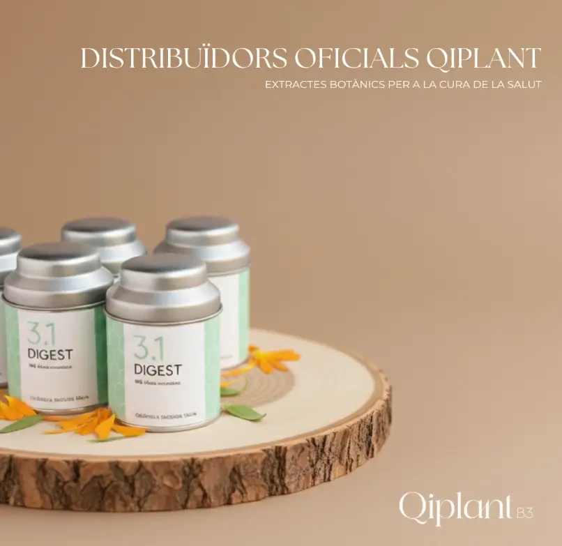 Latas Qiplant 3.1 Digest sobre un tronco de madera: distribuidores oficiales Qiplant